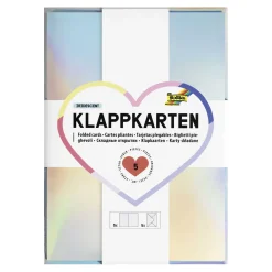 Klappkarten irisierend, 10,5 x 15 cm, 5 Stück