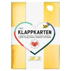 Klappkarten metallic, gold, 10,5 x 15 cm, 5 Stück