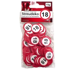 Konfetti 18 Jubiläum Verkehrsschild
