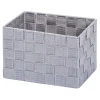 Korb groß 20 x 15 x 13,5 cm, geflochten, grau