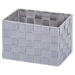 Korb groß 20 x 15 x 13,5 cm, geflochten, grau