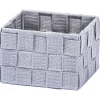 Korb klein PP geflochten, grau, 13 x 13 x 9 cm