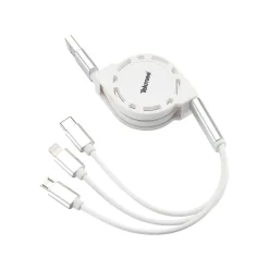 Ladekabel 3in1 einziehbar 1 m, weiß