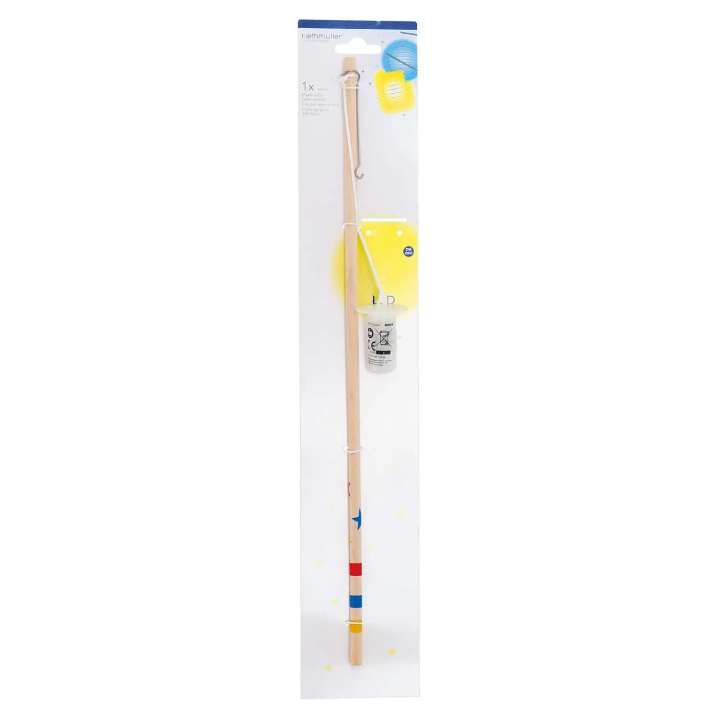 Laternenstab Holz elektrisch, 40 cm