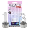 LED Zahlen 0 - 9, silber, 8 cm