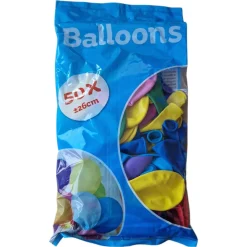 Luftballons bunt, Ø = 26 cm, 50 Stück