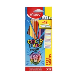 Maped Buntstifte Color'Peps Star dreikantig + 12 Namensschilder, 12 Stück