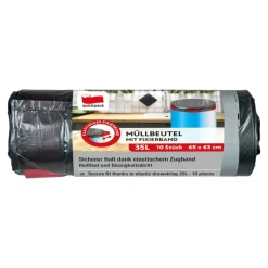 Müllbeutel mit Fixierband, 35 l, 10 Stück
