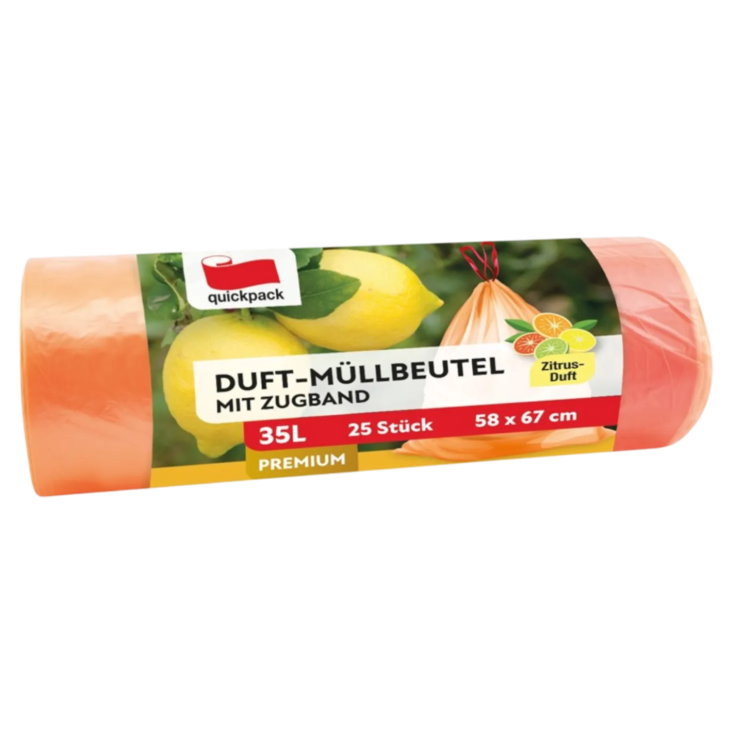 Müllbeutel Zugband Zitrusduft, 35 l