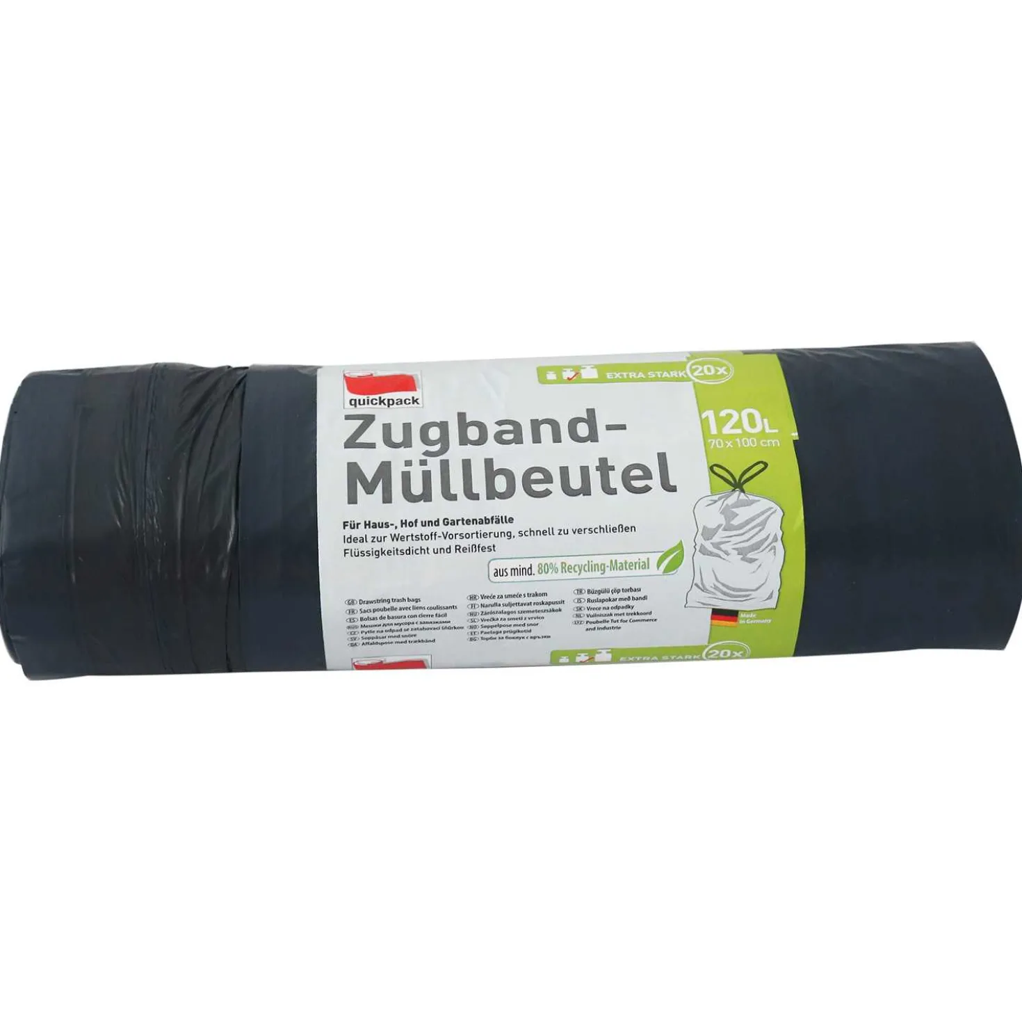 Müllsäcke 120ltr. Zugband, 20 Stück