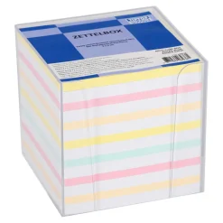 Notizzettelbox aus Kunststoff, 900 Blatt ,farbig / weiß