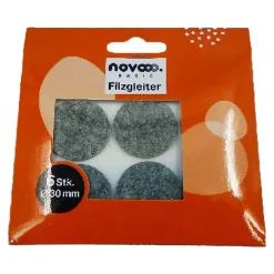 novooo Filzgleiter, grau, 3 cm, 6 Stück