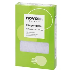 novooo Fliegengitter für Fenster, weiß, 130 x 150 cm