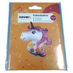 novooo Folienballon Einhorn, pink, 85 x 112 cm