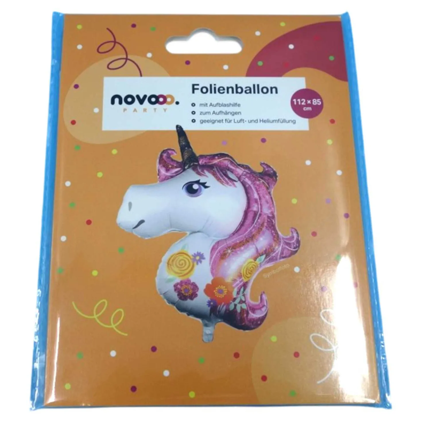 novooo Folienballon Einhorn, pink, 85 x 112 cm