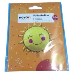 novooo Folienballon Sonne, 64 x 64 cm