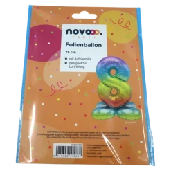 novooo Folienballon 8 Stand Zahl rainbow
