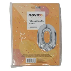 novooo Folienballon Zahl 0 Jahre, silber