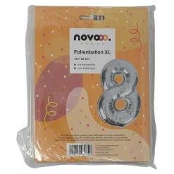 novooo Folienballon Zahl 8 Jahre, silber