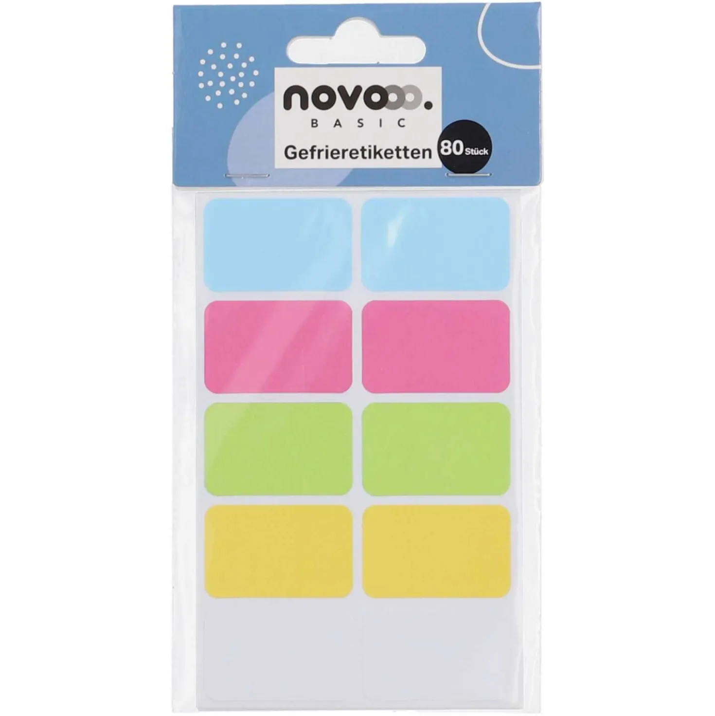 novooo Gefrieretiketten /bunt, weiß, 80 Stück