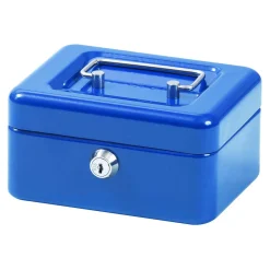 novooo Geldkassette Metall, blau, 15 x 11,5 x 8 cm