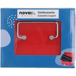 novooo Geldkassette Metall, rot, 15 x 11,5 x 8 cm