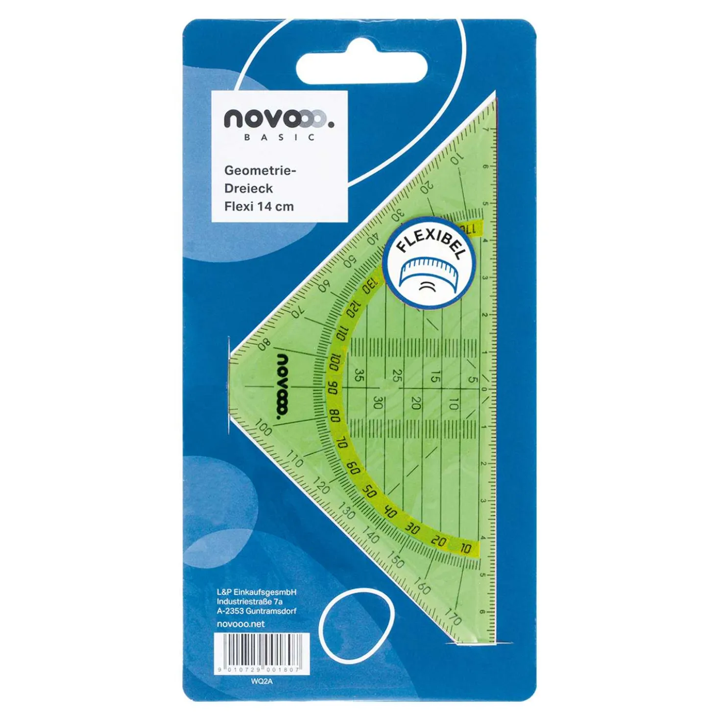 novooo Geodreieck farb. flex, 14 cm