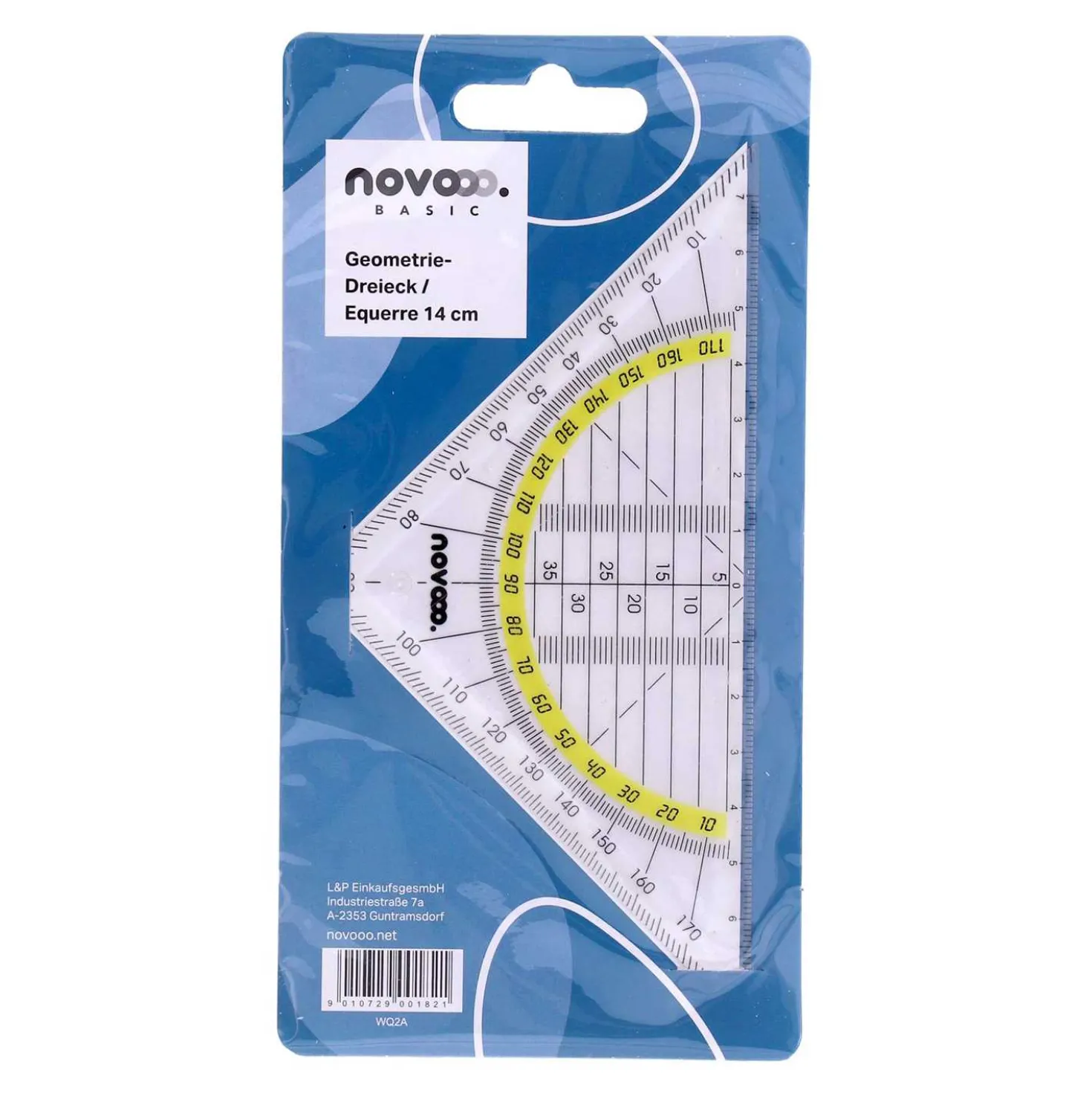 novooo Geodreieck, transparent, 14 cm