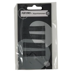 novooo Haarklemmen, schwarz, 24 Stück