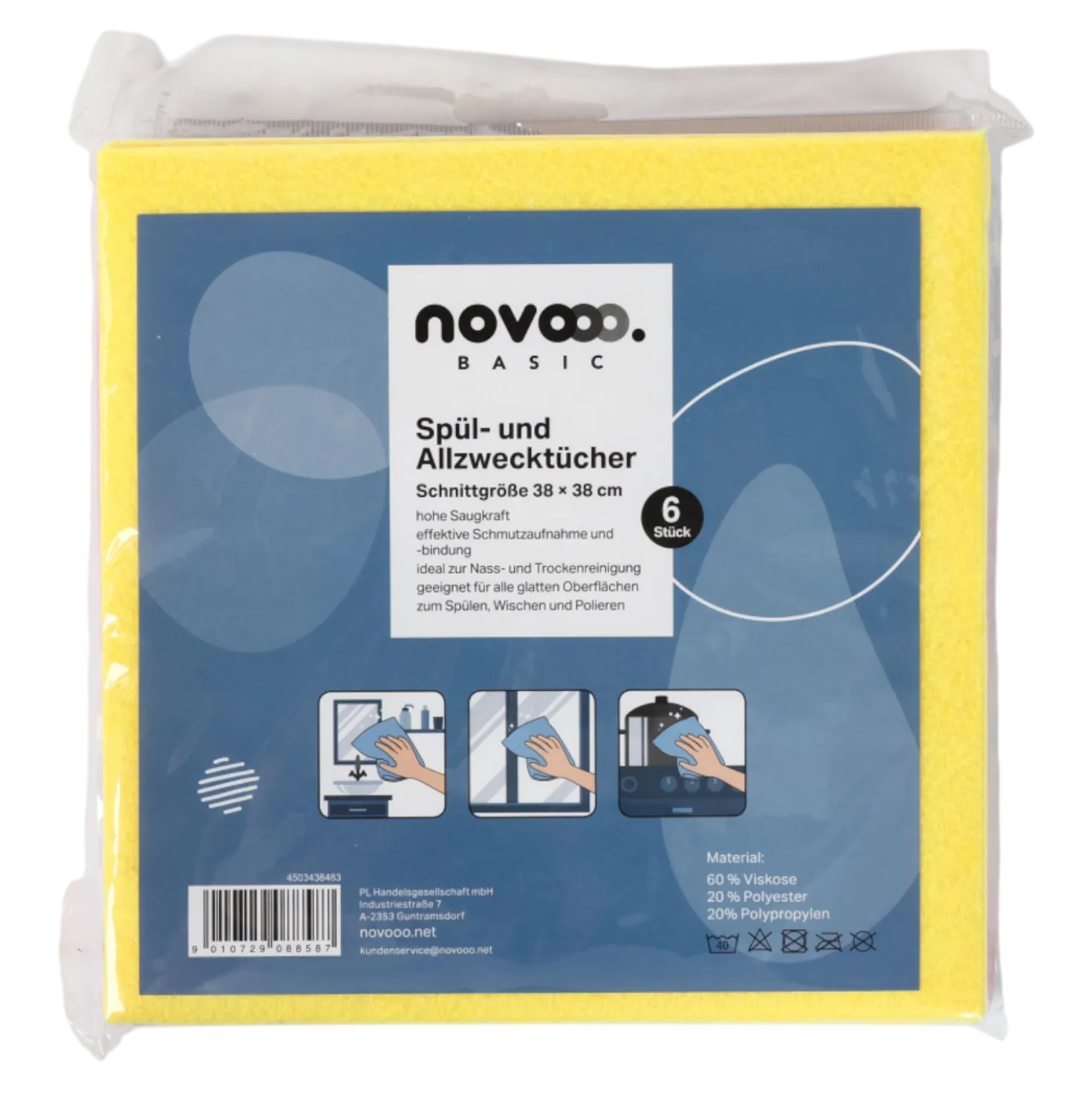 novooo Haushaltstuch bunt, 6 Stück