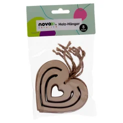 novooo Hänger Herzen Holz, 8 Stück