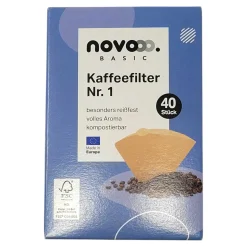 novooo Kaffeefilter, Größe 1, 40 Stück
