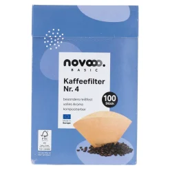 novooo Kaffeefilter, Größe 4, 100 Stück