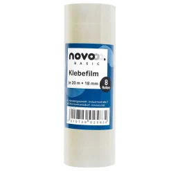 novooo Klebefilm 8 Rollen, 20 m x 18 mm