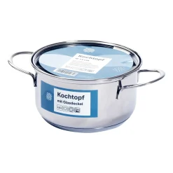 novooo Kochtopf Edelstahl mit Deckel, 14 cm
