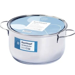 novooo Kochtopf Edelstahl mit Deckel, 20 cm