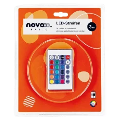 novooo LED RGB-Strip 3 m mit Fernbedienung/Adapter