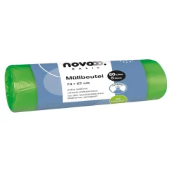 novooo Müllbeutel Premium mit Zugband, 60 l, 8 Stück