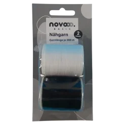 novooo Nähgarn, schwarz-weiß, 2 Stück