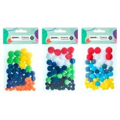 novooo Pompons ./Größen, 60 Stück