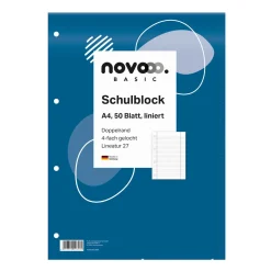 novooo Schulblock A4 liniert Lin27