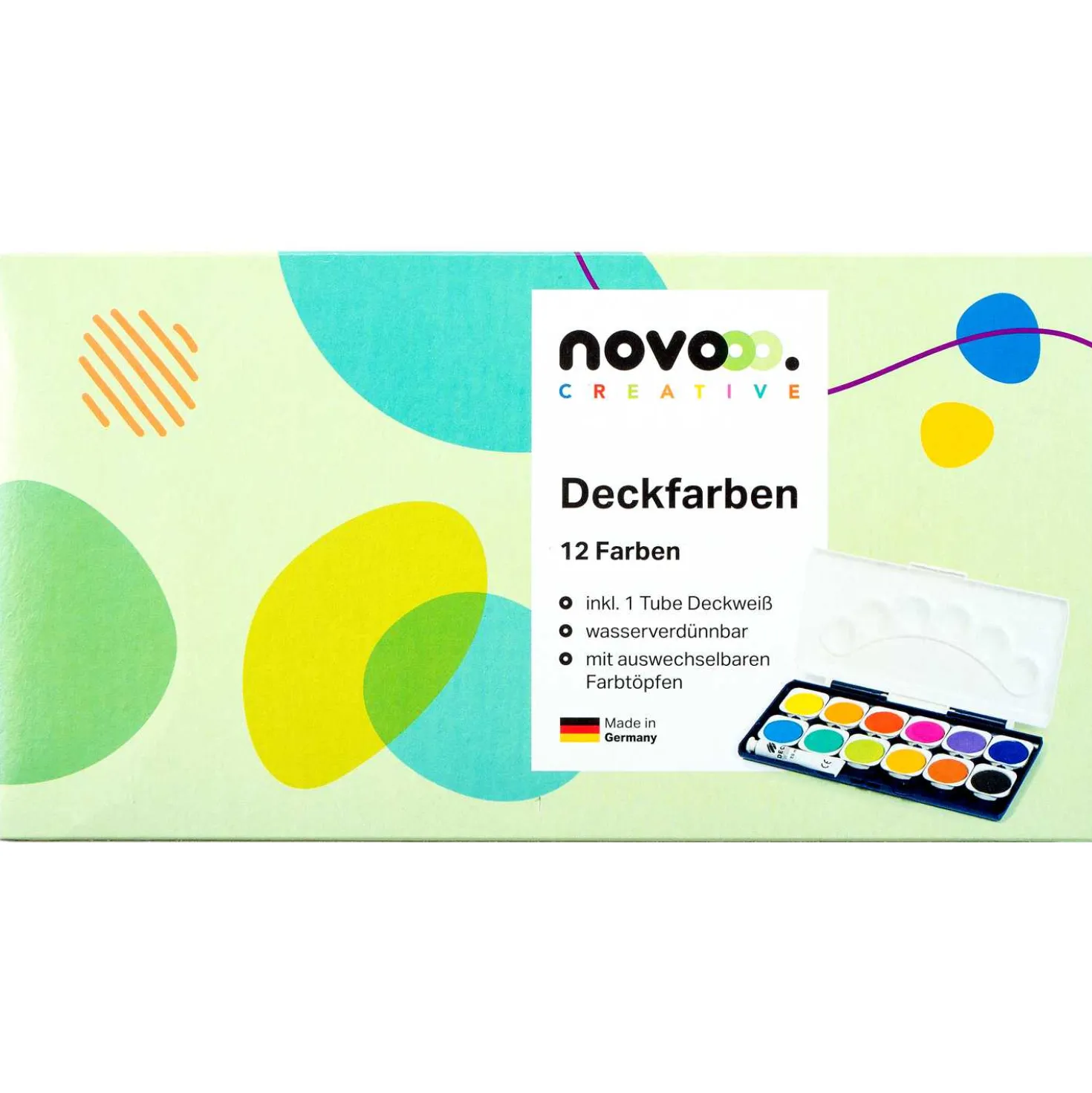 novooo Schulfarbkasten, 12 Stück