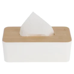 novooo Taschentuchbox Bambus, weiß