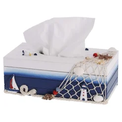 novooo Taschentuchbox Boot Holz