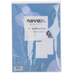 novooo Versandtasche mit Fenster C4 klebend, weiß, 10 Stück