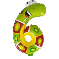 O'Canny Folienballon Zahl 6 Tier-Design Höhe, 36 cm