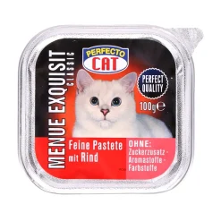 Perfecto Cat Katzenfutter Aluschale Rind, 100 g
