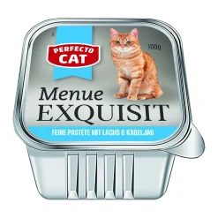 Perfecto Katzenfutter Pastete Lachs und Kabeljau, 100 g