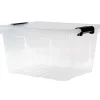Plast Team Aufbewahrungsbox aus Kunststoff mit Klickverschluss transparent 30 Liter