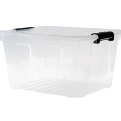Plast Team Aufbewahrungsbox aus Kunststoff mit Klickverschluss transparent 30 Liter